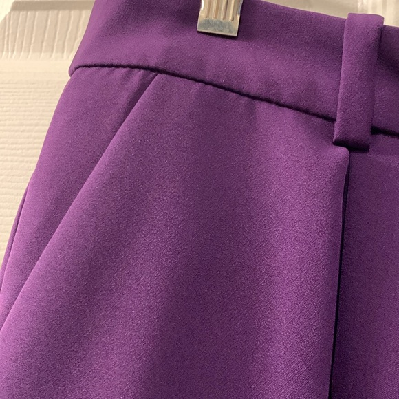 NEW YORK &CO PURPLE PANTS SZ 10 NWTG BELT LOOPS PLEATED FRONT ZIP/POCKETS - Picture 3 of 7